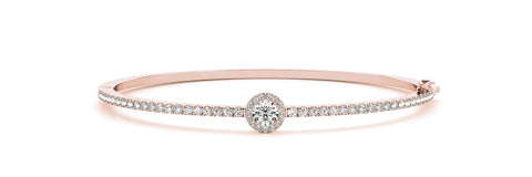 rose gold halo diamond bangle