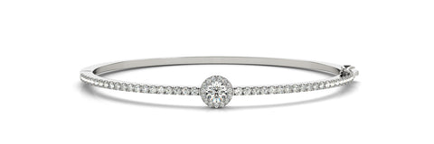 white gold diamond halo bangle 