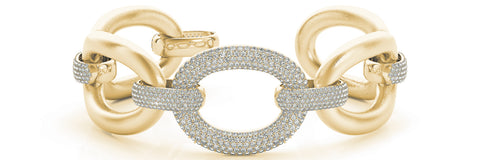 yellow gold Italian link diamond bracelet