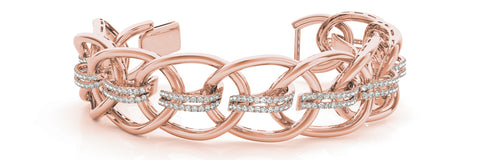 rose gold Italian link diamond bracelet