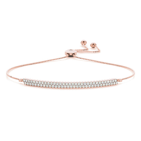 rose gold bolo bar diamond bracelet