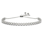 white gold halo diamond bolo bracelet 
