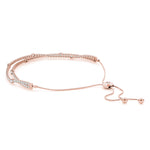 rose gold double row diamond bolo bracelet 