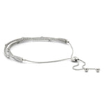 white gold double row diamond bolo bracelet