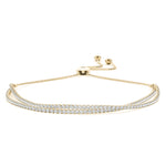 yellow gold double row bolo diamond bracelet 