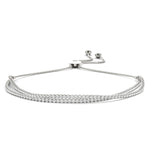 white gold double row diamond bolo bracelet