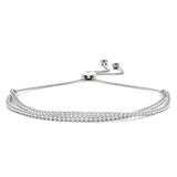 white gold double row diamond bolo bracelet