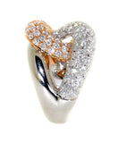 white gold and rose gold diamond twist ring