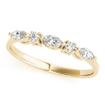 yellow gold marquise and round diamond wedding band