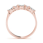 rose gold marquise and round diamond wedding band