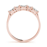 rose gold marquise and round diamond wedding band