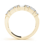 yellow gold round diamond and baguette diamond wedding band