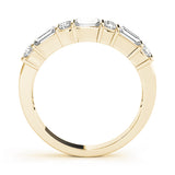 yellow gold round diamond and baguette diamond wedding band