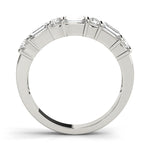 white gold round diamond and baguette diamond wedding band