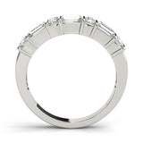 white gold round diamond and baguette diamond wedding band