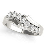 platinum fashion 5-stone diamond wedding band