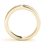 yellow gold 7 stone channel set diamond wedding band