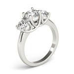 white gold three stone trellis diamond engagement ring