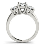white gold three stone trellis diamond engagement ring