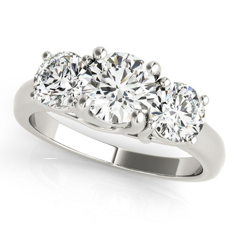 white gold three stone trellis diamond engagement ring