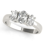 white gold three stone oval cut diamond engagement ring