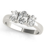 white gold three stone oval cut diamond engagement ring