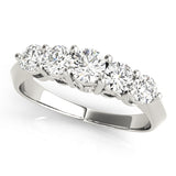 white gold 5-stone diamond wedding band