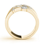yellow gold multi row diamond fashion ring