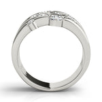 white gold multi row diamond fashion ring