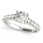 platinum single row diamond engagement ring