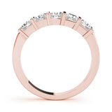 rose gold 5-stone bar set princess cut diamond wedding band