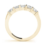 yellow gold 5-stone bar set princess cut diamond wedding band