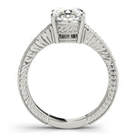 white gold vintage-inspired diamond engagement ring for oval diamond