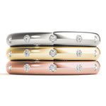 white gold rose gold and yellow gold stackable rings