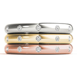 white gold rose gold and yellow gold stackable rings