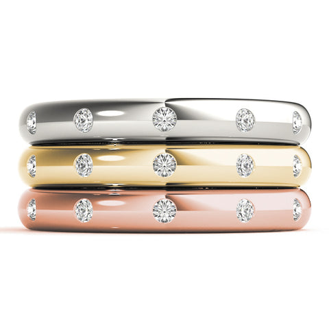 white gold rose gold and yellow gold stackable rings