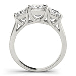 platinum three stone princess cut diamond engagement ring