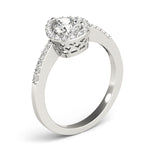 white gold pear shaped diamond halo engagement ring