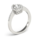 white gold pear shaped diamond halo engagement ring