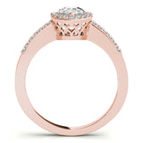 rose gold pear shaped diamond halo engagement ring