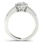 white gold pear shaped diamond halo engagement ring
