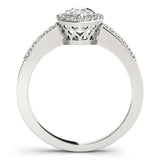 white gold pear shaped diamond halo engagement ring