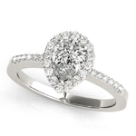 white gold pear shaped diamond halo engagement ring