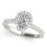 white gold pear shaped diamond halo engagement ring