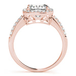 rose gold cushion cut halo engagement ring 