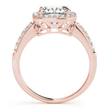 rose gold cushion cut halo engagement ring 