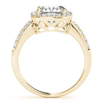 yellow gold cushion cut halo engagement ring