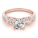 rose gold vintage-inspired diamond engagement ring