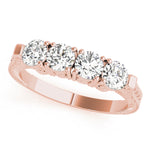rose gold 4-stone diamond wedding band