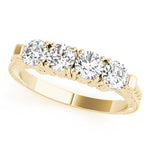 yellow gold 4-stone diamond wedding band